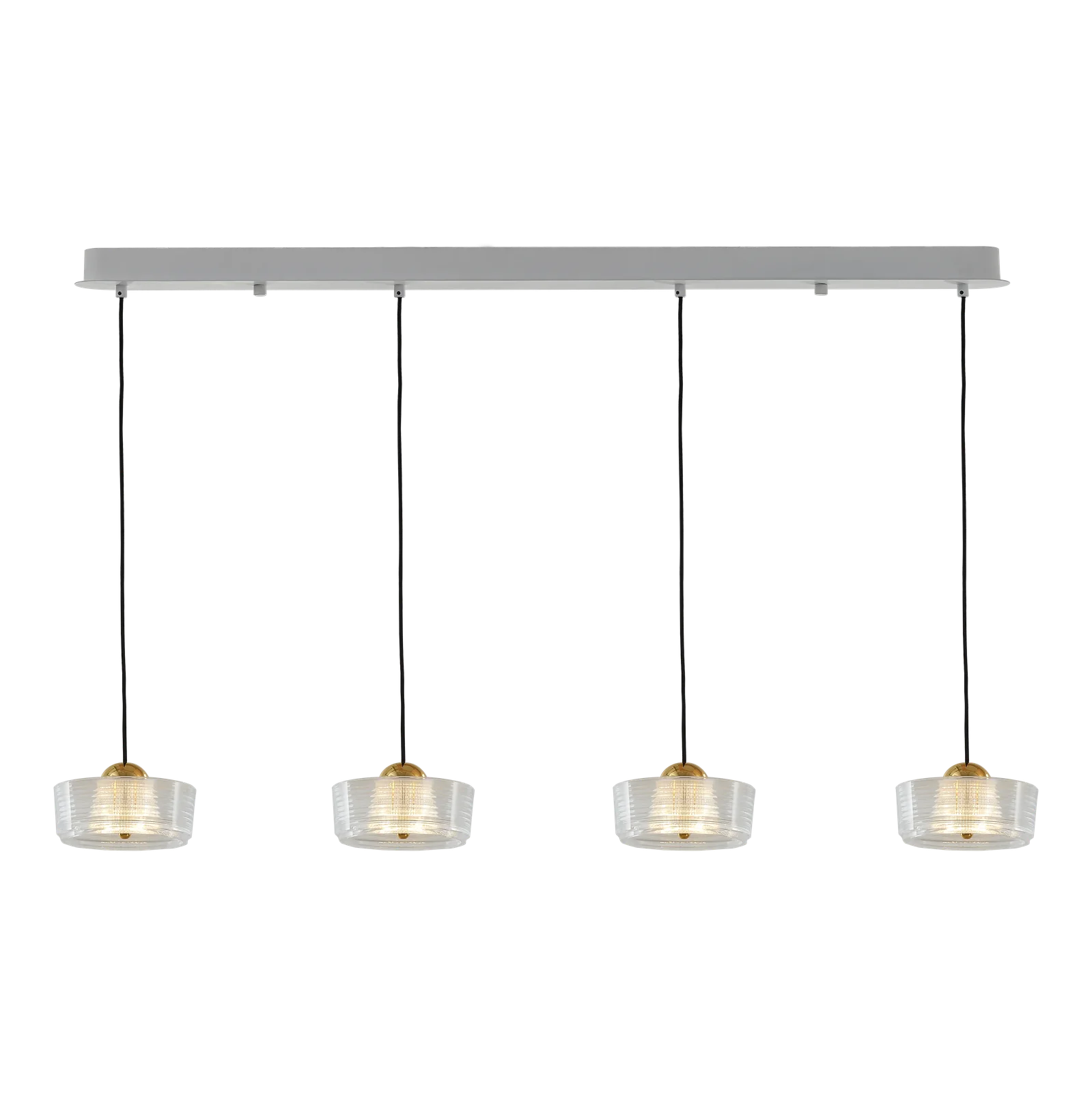 Linea Glow – 4-Light Linear Chandelier in Shining Gold
